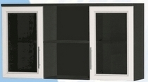Антресоль большая с двумя стеклодверями ДЛЯ ГОСТИНОЙ АБС-2 Венге/Дуб выбеленный в Енисейске - enisejsk.katalogmebeli.com | фото