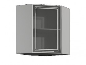 Бетон ШВУС 600*600 Шкаф верхний угловой со стеклом в Енисейске - enisejsk.katalogmebeli.com | фото