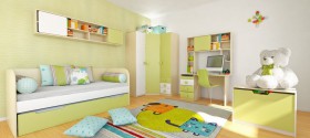 Детская комната Эппл (Зеленый/Белый/корпус Клен) в Енисейске - enisejsk.katalogmebeli.com | фото 5