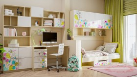 Детская комната Флёр (Белый/корпус Клен) в Енисейске - enisejsk.katalogmebeli.com | фото 1
