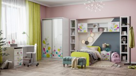 Детская комната Флер (Белый/корпус Выбеленное дерево) в Енисейске - enisejsk.katalogmebeli.com | фото