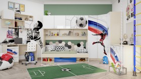 Детская комната Футбол ЧМ (Белый/Синий/корпус Клен) в Енисейске - enisejsk.katalogmebeli.com | фото 2