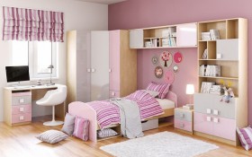 Детская комната Грэйси (Розовый/Серый/корпус Клен) в Енисейске - enisejsk.katalogmebeli.com | фото 3