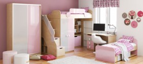 Детская комната Грэйси (Розовый/Серый/корпус Клен) в Енисейске - enisejsk.katalogmebeli.com | фото 5