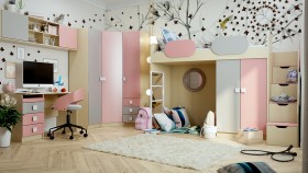 Детская комната Грэйси (Розовый/Серый/корпус Клен) в Енисейске - enisejsk.katalogmebeli.com | фото 1