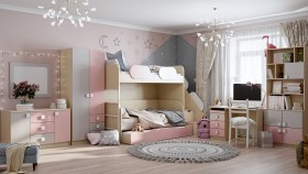 Детская комната Грэйси (Розовый/Серый/корпус Клен) в Енисейске - enisejsk.katalogmebeli.com | фото 12