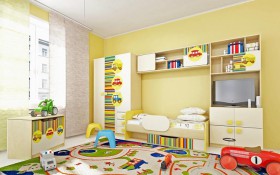 Детская комната Клаксон (Бежевый/корпус Клен) в Енисейске - enisejsk.katalogmebeli.com | фото 2