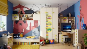 Детская комната Клаксон (Бежевый/корпус Клен) в Енисейске - enisejsk.katalogmebeli.com | фото