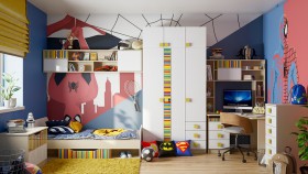 Детская комната Клаксон без машинок (Белый/корпус Клен) в Енисейске - enisejsk.katalogmebeli.com | фото