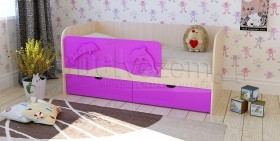 Друзья Кровать детская 2 ящика 1.6 Фиолетовый глянец в Енисейске - enisejsk.katalogmebeli.com | фото