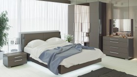 Двуспальная кровать «Наоми» (Фон серый, Джут) в Енисейске - enisejsk.katalogmebeli.com | фото 6
