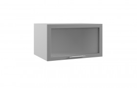 Гарда ГВПГС 800 шкаф верхний горизонтальный глубокий со стеклом высокий (Ваниль/корпус Серый) в Енисейске - enisejsk.katalogmebeli.com | фото