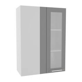 Гарда ВПУС 650 шкаф верхний угловой со стеклом высокий (Ваниль/корпус Серый) в Енисейске - enisejsk.katalogmebeli.com | фото