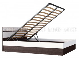 Ким кровать с подъемным механизмом 1,4 (Венге/белый глянец) в Енисейске - enisejsk.katalogmebeli.com | фото 2
