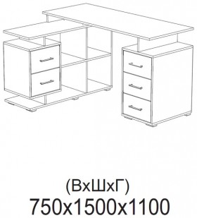 Компьютерный стол угловой СКМУ-3 белый в Енисейске - enisejsk.katalogmebeli.com | фото 2