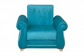 Кресло для отдыха "Порто" (велюр киви бирюза / микровельвет крем) в Енисейске - enisejsk.katalogmebeli.com | фото 3