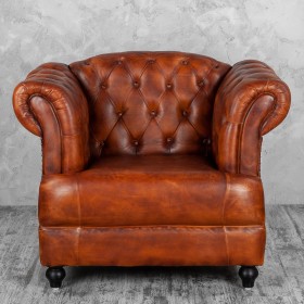 Кресло кожаное Лофт Честер-Нью (Коричневый, Рыжий) в Енисейске - enisejsk.katalogmebeli.com | фото 7