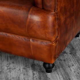 Кресло кожаное Лофт Честер-Нью (Коричневый, Рыжий) в Енисейске - enisejsk.katalogmebeli.com | фото 8