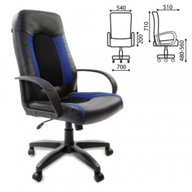 Кресло офисное BRABIX Strike EX-525 (сине-черный) в Енисейске - enisejsk.katalogmebeli.com | фото