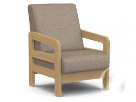 Кресло отдыха Вега-34 (бук лак/UNO CARAMEL) в Енисейске - enisejsk.katalogmebeli.com | фото 1