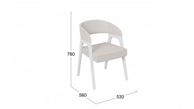 Кресло «Техас 1» (Белый матовый/Шенилл Estetica Vanille №220) в Енисейске - enisejsk.katalogmebeli.com | фото 2