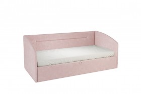 Кровать 0.9 Альба Софа (Нежно-розовый велюр) в Енисейске - enisejsk.katalogmebeli.com | фото