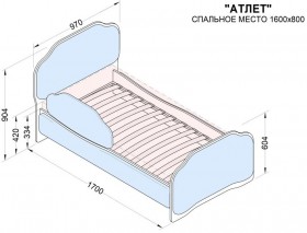 Кровать 160 Атлет 29 Синий (мягкий бортик) в Енисейске - enisejsk.katalogmebeli.com | фото 2