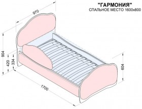 Кровать 160 Гармония 18 Бордовый (мягкий бортик) в Енисейске - enisejsk.katalogmebeli.com | фото 2
