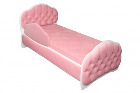 Кровать 160 Гармония 36 Светло-розовый (мягкий бортик) в Енисейске - enisejsk.katalogmebeli.com | фото