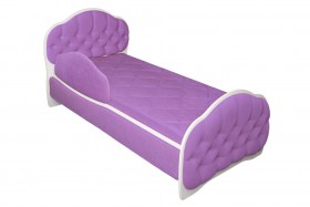 Кровать 160 Гармония 67 Светло-фиолетовый (мягкий бортик) в Енисейске - enisejsk.katalogmebeli.com | фото