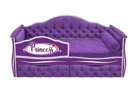 Кровать 160 серии Иллюзия 2 ящика 32 Фиолетовый (мягкие боковые накладки/подушка валик) в Енисейске - enisejsk.katalogmebeli.com | фото 1