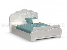 Кровать 1,6м Гармония (Белый/Белый глянец) в Енисейске - enisejsk.katalogmebeli.com | фото 1