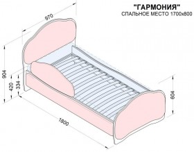 Кровать 170 Гармония 08 Шоколад (мягкий бортик) в Енисейске - enisejsk.katalogmebeli.com | фото 2