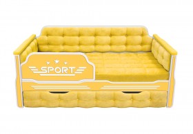Кровать 170 серии Спорт 1 ящик 74 Жёлтый (мягкие боковые накладки) в Енисейске - enisejsk.katalogmebeli.com | фото 1