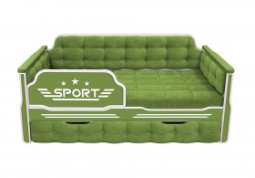 Кровать 170 серии Спорт 1 ящик 76 Зелёный (мягкие боковые накладки) в Енисейске - enisejsk.katalogmebeli.com | фото