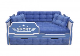 Кровать 170 серии Спорт 1 ящик 85 Синий (подушки) в Енисейске - enisejsk.katalogmebeli.com | фото 1
