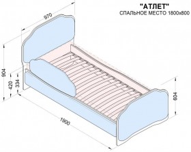 Кровать 180 Атлет 29 Синий (мягкий бортик) в Енисейске - enisejsk.katalogmebeli.com | фото 2