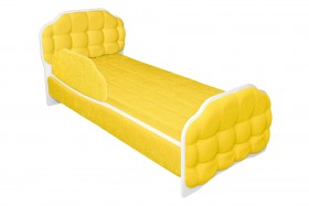 Кровать 180 Атлет 74 жёлтый (мягкий бортик) в Енисейске - enisejsk.katalogmebeli.com | фото