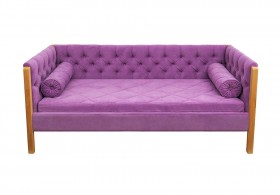 Кровать 180 серии Леди  32 Фиолетовый (подушка валик) в Енисейске - enisejsk.katalogmebeli.com | фото 1
