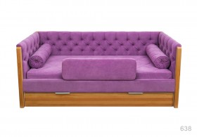Кровать 180 серии Леди + ящик 32 Фиолетовый (мягкий бортик/подушка валик) в Енисейске - enisejsk.katalogmebeli.com | фото