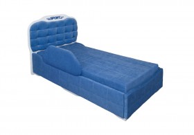 Кровать 190 Атлет Lux 29 Синий (мягкий бортик) в Енисейске - enisejsk.katalogmebeli.com | фото