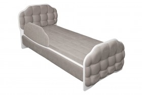 Кровать 190 Атлет Lux 96 Серый (мягкий бортик) в Енисейске - enisejsk.katalogmebeli.com | фото