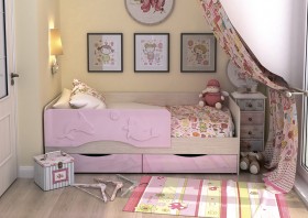 Кровать Алиса КР-812 1,6 Белфорд/Розовый металлик в Енисейске - enisejsk.katalogmebeli.com | фото 2