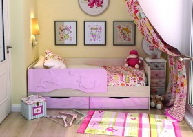 Кровать Алиса КР-812 1,6 Белфорд/Розовый металлик в Енисейске - enisejsk.katalogmebeli.com | фото 1