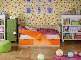 Кровать Бабочки 1,6м (Оранжевый металлик) в Енисейске - enisejsk.katalogmebeli.com | фото