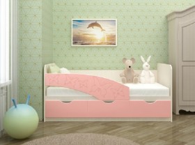 Кровать Бабочки 1,6м (Розовый металлик) в Енисейске - enisejsk.katalogmebeli.com | фото