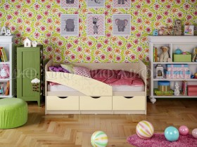 Кровать Бабочки 1,6м (Ваниль матовый) в Енисейске - enisejsk.katalogmebeli.com | фото