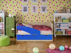 Кровать Бабочки 1,8м (Синий матовый) в Енисейске - enisejsk.katalogmebeli.com | фото