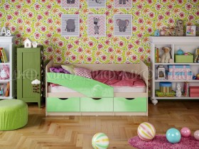 Кровать Бабочки 2,0м (Салатовый металлик) в Енисейске - enisejsk.katalogmebeli.com | фото