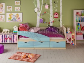 Кровать детская 1,6м Дельфин (Голубой матовый) в Енисейске - enisejsk.katalogmebeli.com | фото